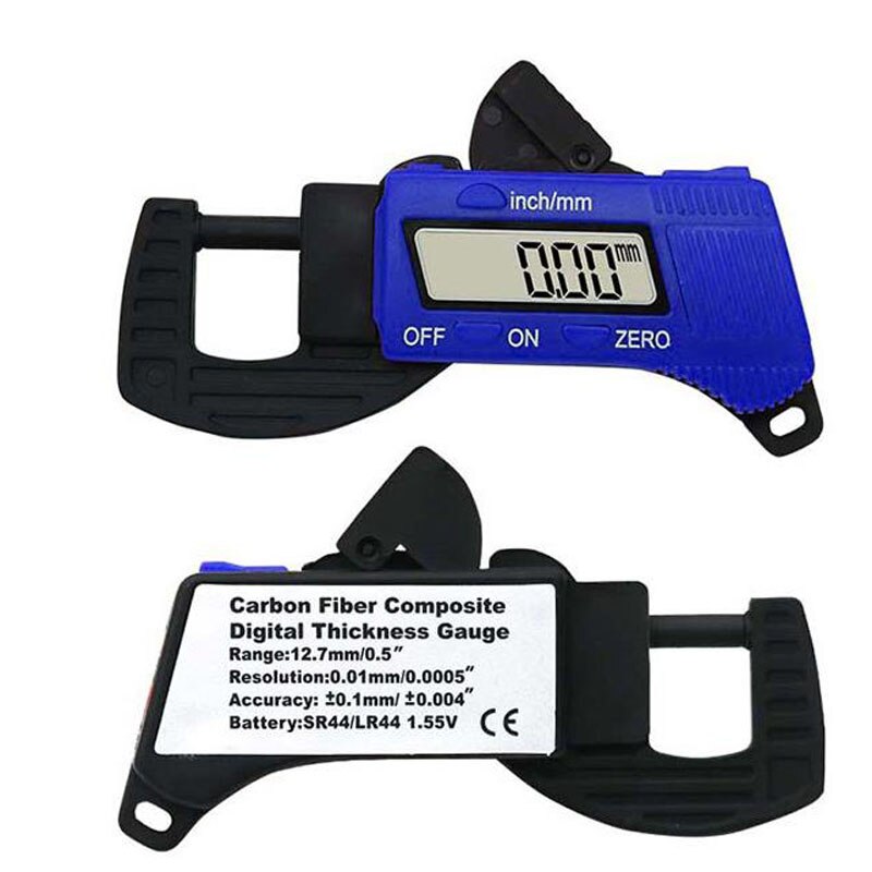 Digitale Diktemeter 0-12.7mm Dikte Tester Diktemeter Schuifmaat Meter Breedte Meet Gereedschap: Blauw
