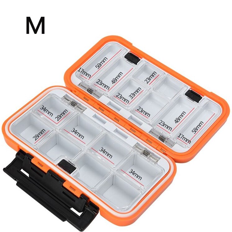 Waterproof Fishing Tackle Box Double-sided Opening And Closing Bait Box Multi-function Hook And Bait Box Accessories: Morange