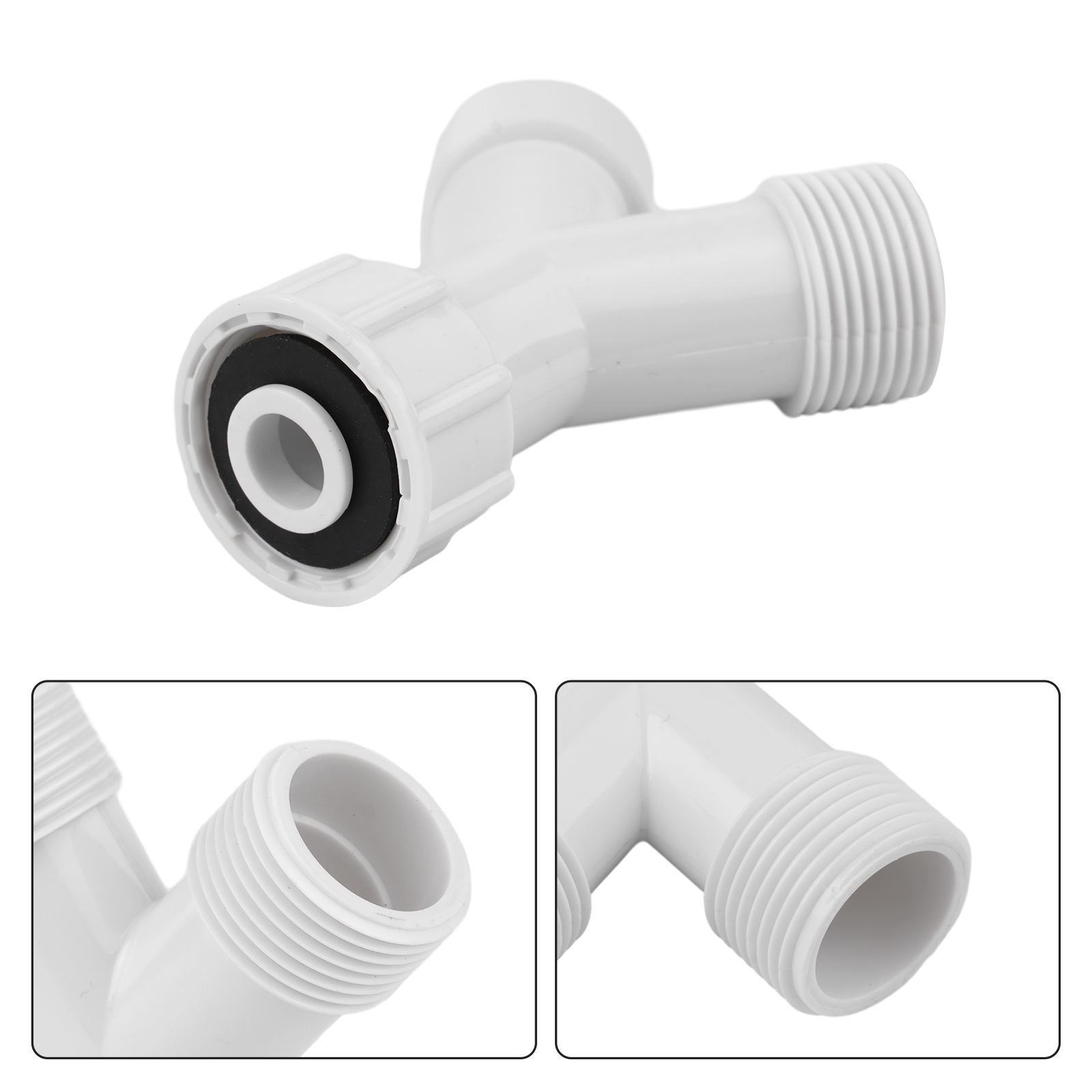 Dishwasher Washing Machine Y Tee Connector Adapter Double Inlet Junction Split With Rubber Seal For Cold Water