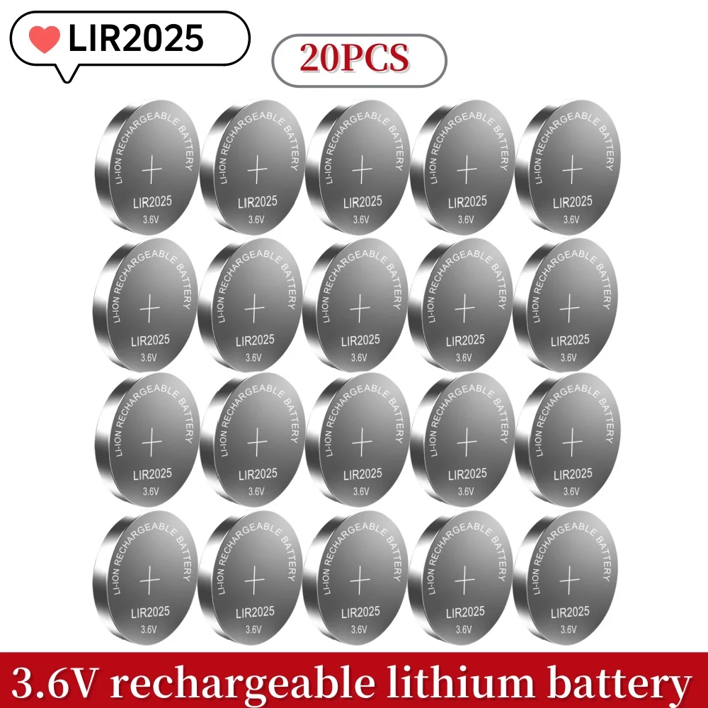20PCS LIR2032 LIR2016 LIR2025 3.6V Rechargeable Lithium Battery LIR2430 LIR2450 LIR1632 Replaces CR2032 2430 2450: Gold