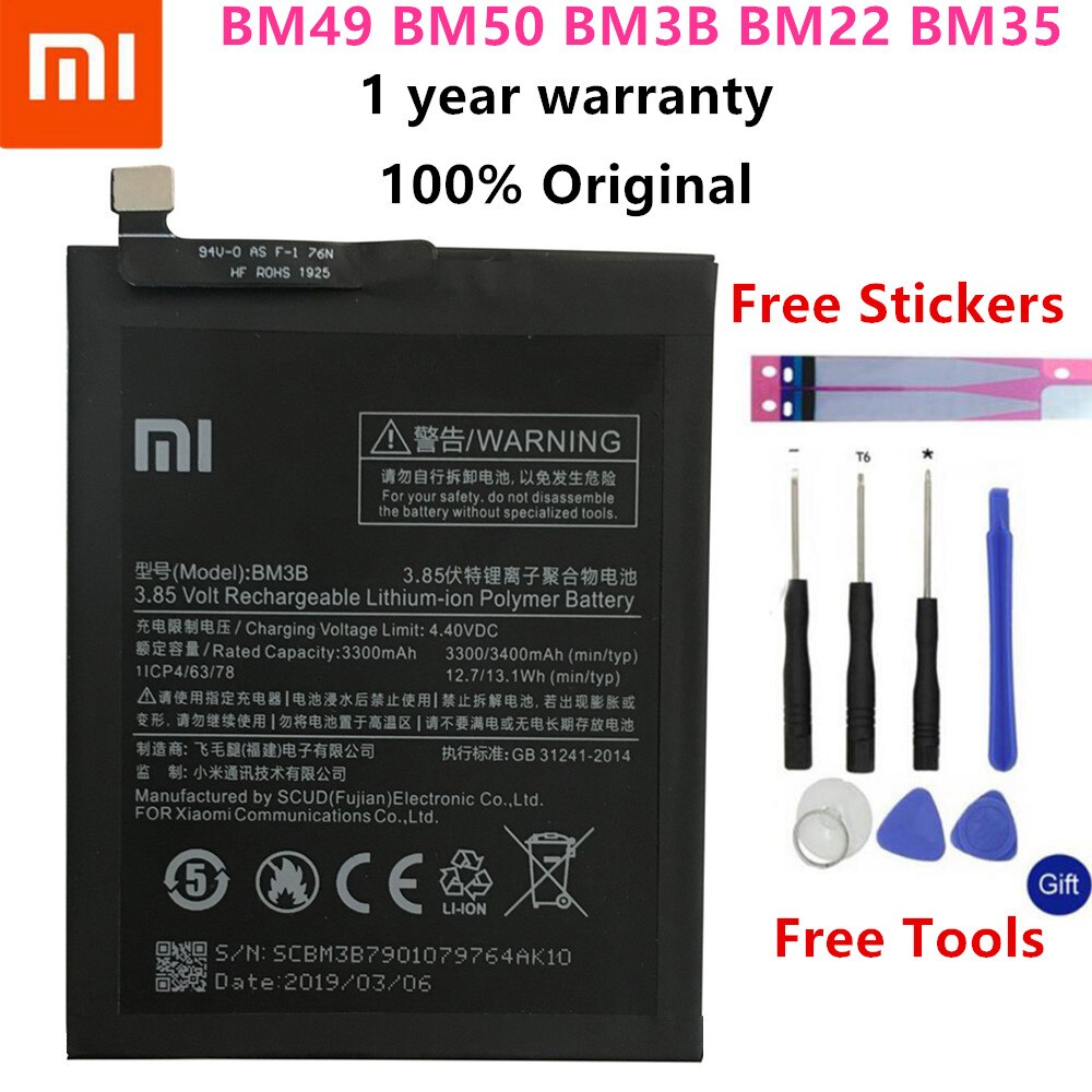 BM49 BM50 BM3B BM22 BM35 Batterij Voor Xiao Mi Mi 5 4C Max Mi X 2 Max2 Mi X2 Vervanging bateria Telefoon Batterijen + Gratis Tools