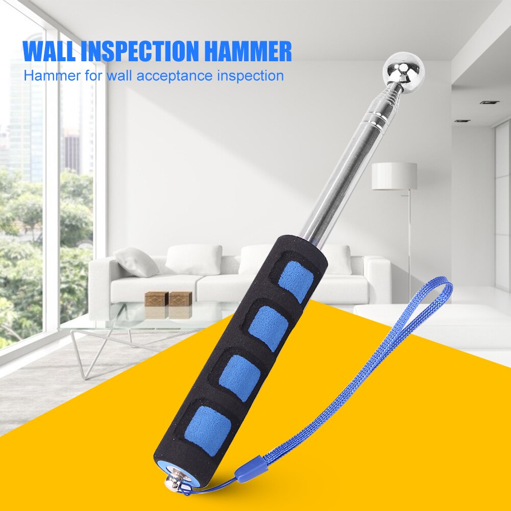 Extendable Detection Stainless Steel Wall Test Telescopic Thickening Home House Wall Check Empty Drum Hammer Inspection Tool