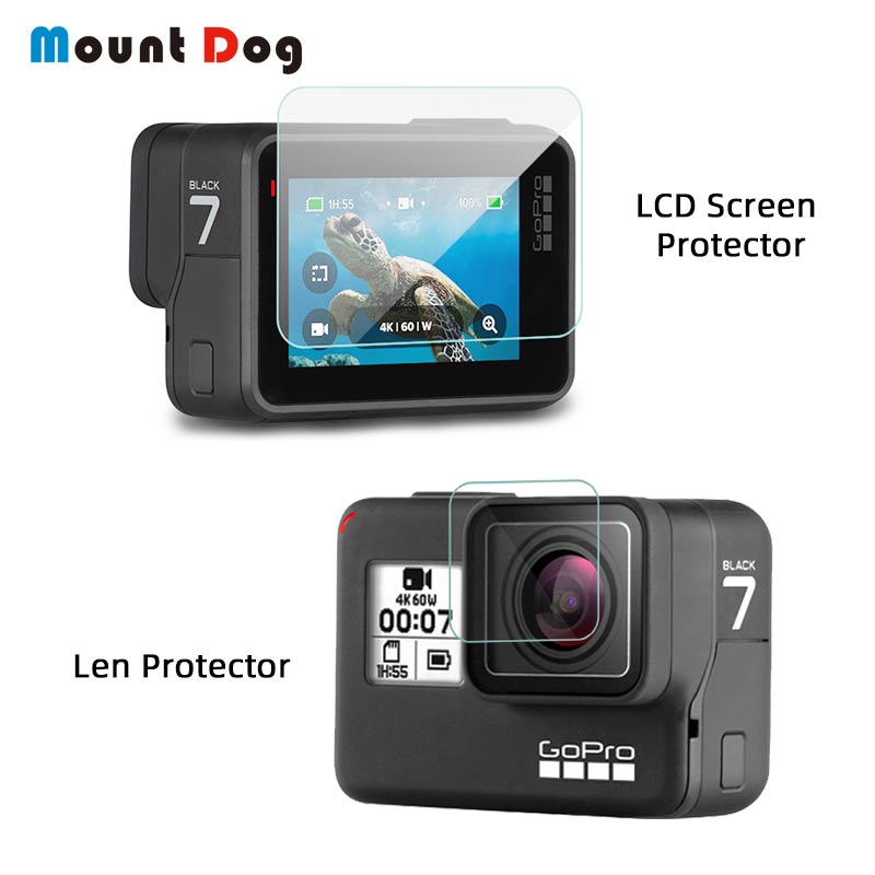 Gehard Glas Protector Met Lens Cover Case Voor GoPro Hero 7 Zwart 5 6 Lcd-scherm Beschermende Film Actie Camera accessoires