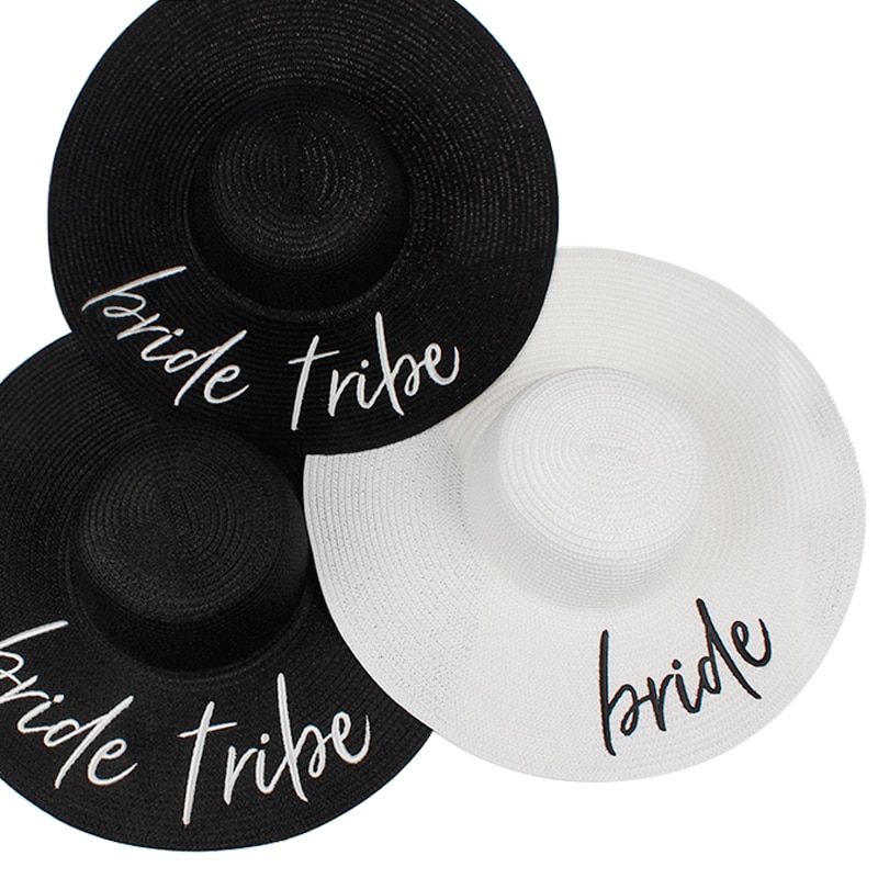 BRIDE bride tribe floppy Summer beach Sun Hats Honeymoon bridesmaid maid of honor party cap hats