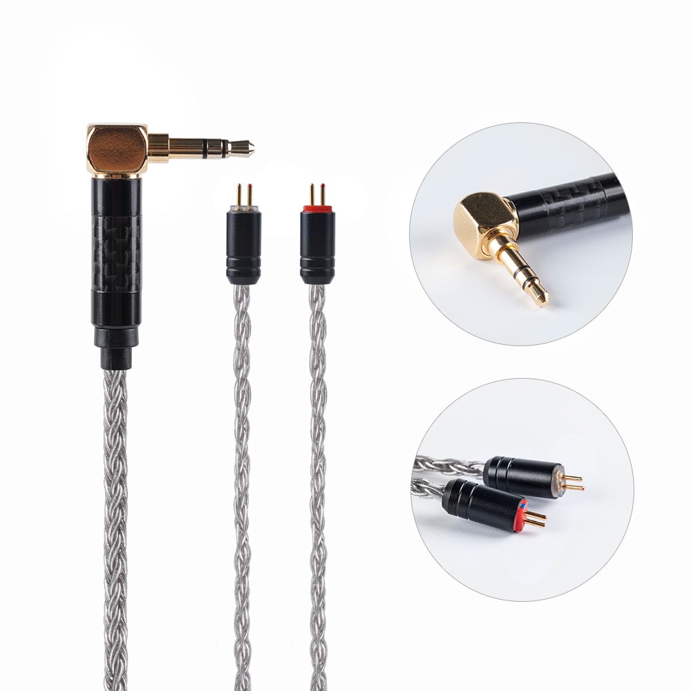 HiFiHear Audio Cable - 16 Core Plated Silver - MMCX/2Pin Connector - 4.4/3.5/2.5mm Plug