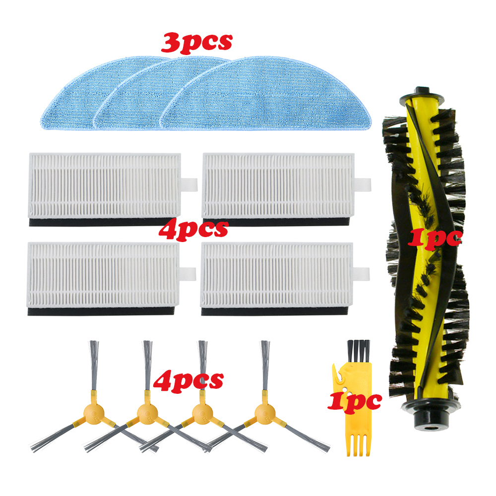 Side brush + Filter + Mop + Roller Brush for Mamibot Exvac660 650 Robot Vacuum Cleaner Replacement Kit: Beige