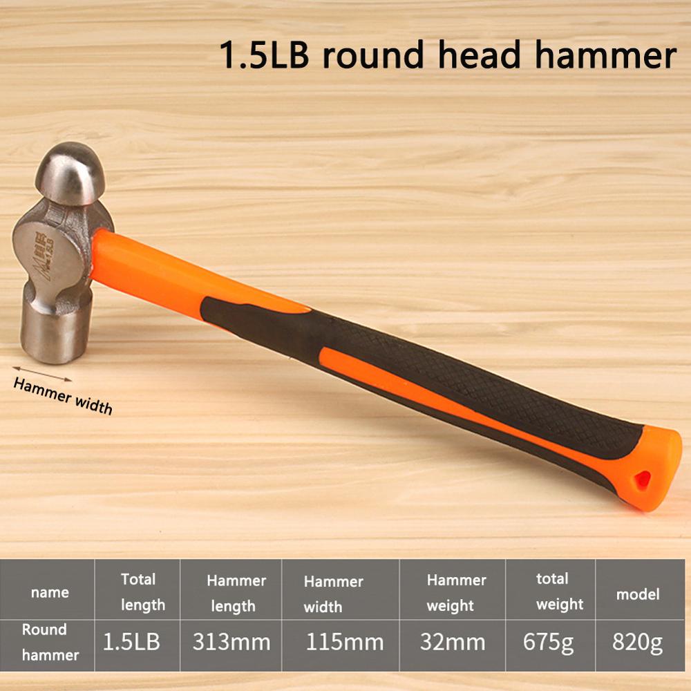 0.5LB-2LB Hammer Multifunctional Woodworking Electronic Tool Hammer Metalworking Ball Pein Hammers