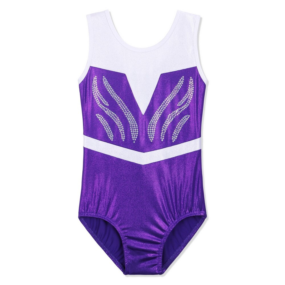 BAOHULU ados brillant lettre justaucorps pour filles enfants gymnastique combinaison sport body formation classe costume enfant