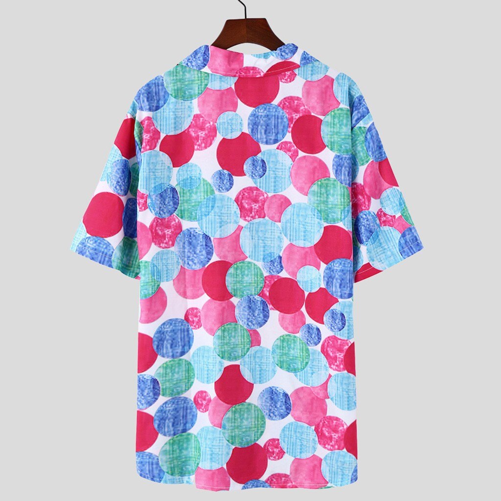 Herr hawaiisk skjorta strand färgglad tropisk sommar kortärmad skjorta herrkläder ledig lös camisa masculina  l0701