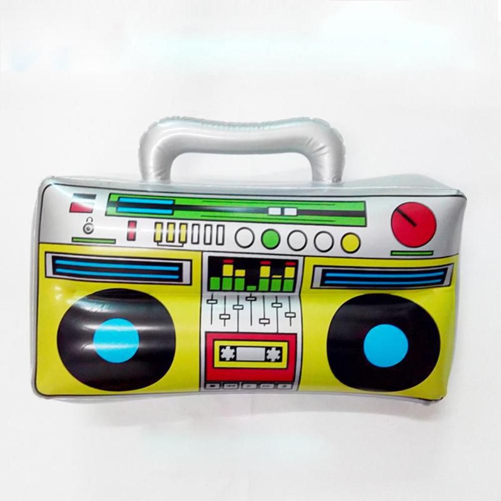 2 stykker oppustelig radio boombox oppustelig mobiltelefon rekvisitter til 80s 90s festdekorationer: Radio
