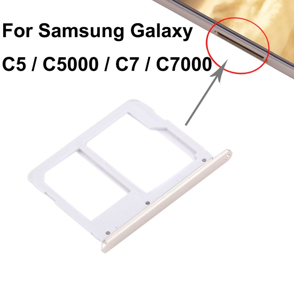 voor SIM Card Tray + Micro SD/SIM-Kaart Lade voor Samsung Galaxy C5/C5000/C7 /C7000 Reparatie, vervanging, accessoires