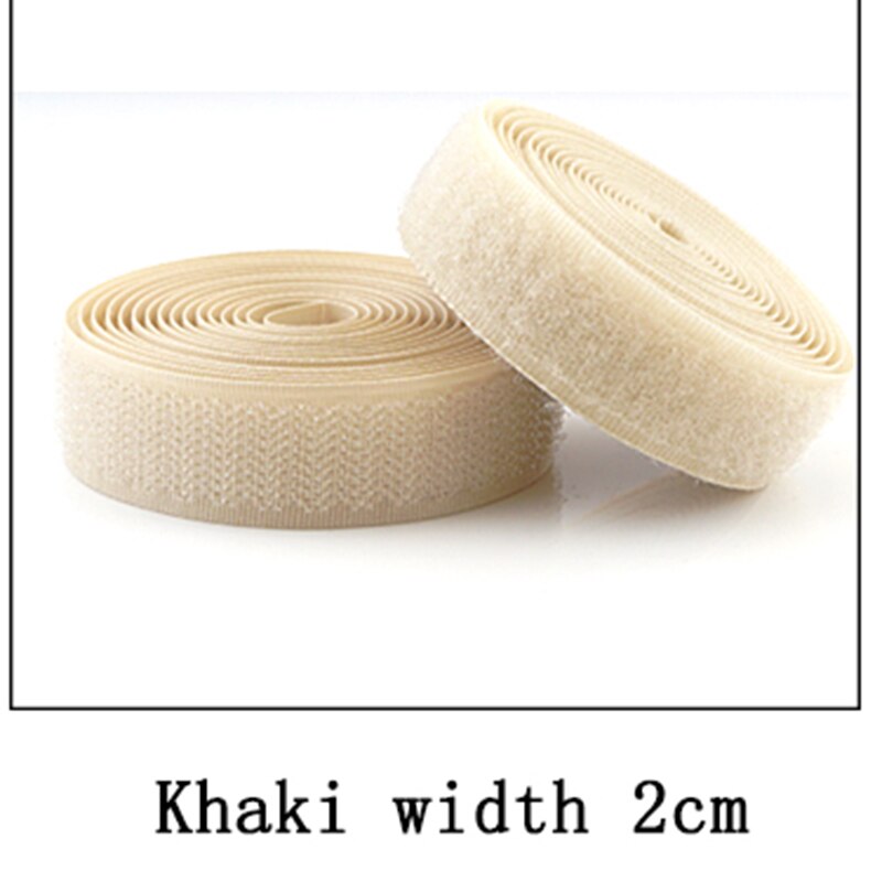 2 meter 16/20mm kardborrefästen sugru kardborreband utan självhäftande fäste nylon magisk tejp remsa sömnadstillbehör kardborre: 20mm / Khaki 2m