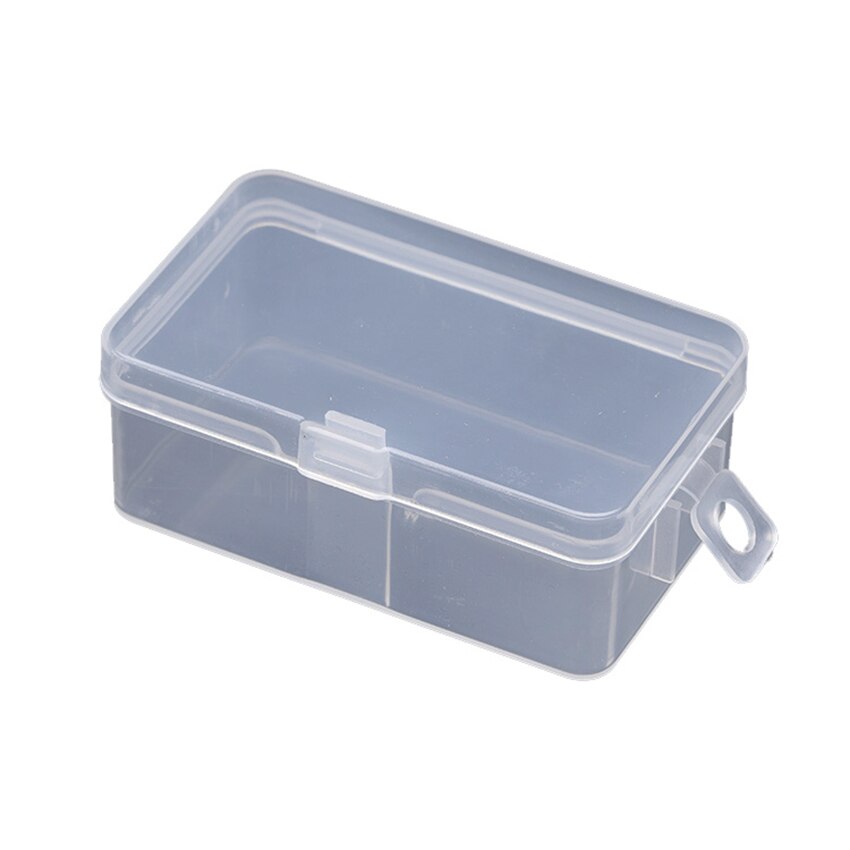 Small Mini Rectangle Plastic Bead Storage Containers Box with Hinged Cover Lid for Beads, Jewelry, Earplugs, 7.3x4.3x2.9cm