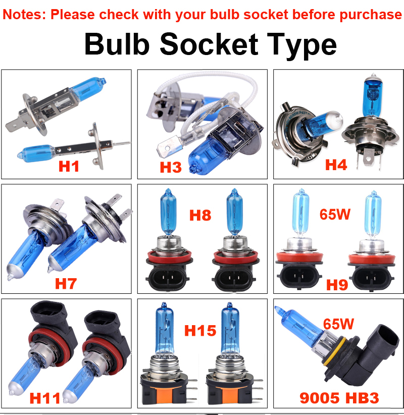 2 pezzi lampadine alogene super luminose H1 H3 H4 H7 H8 H9 H11 H15 9005 HB3 lampada alogena per auto fendinebbia 55W 12V 6000K faro bianco