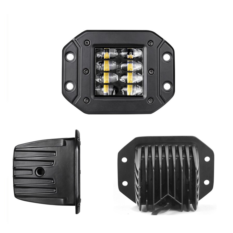 Aluminum Flush Mount LED Pods 2PCS 48W Spot Flood Combo Off Road LED Pods Flush Driving lights for UTE Bumper Reverse Lamps
