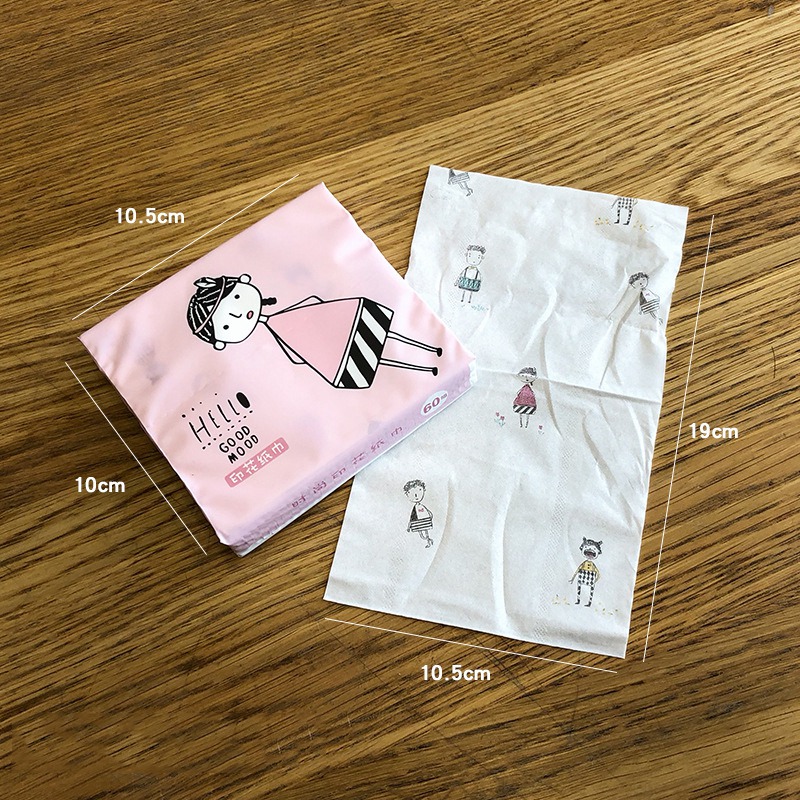24 Packs Wegwerp Gezicht Papieren Weefsels Verdikte Leuke Kleurrijke Cartoon Afdrukken Servetten Draagbare Sanitair Papier 60 Stks/pak 3 P