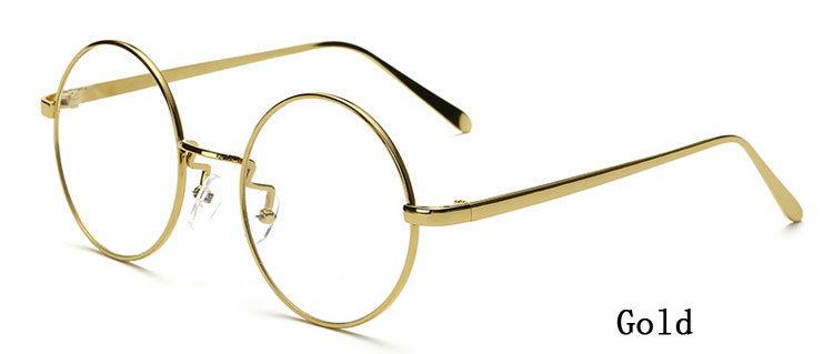 Ralferty Oversized Korean Round Glasses Frame Clear Lens Women Men Retro Gold Eyeglass Optic 9314