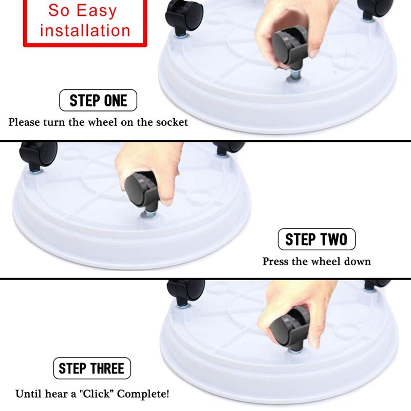 Flower Pot Dolly Plant Stand, 2x Flower Pot Trays on Wheels Round Flower Pots Moving Flower Pots on Indoor Rollers (2 Pcs)