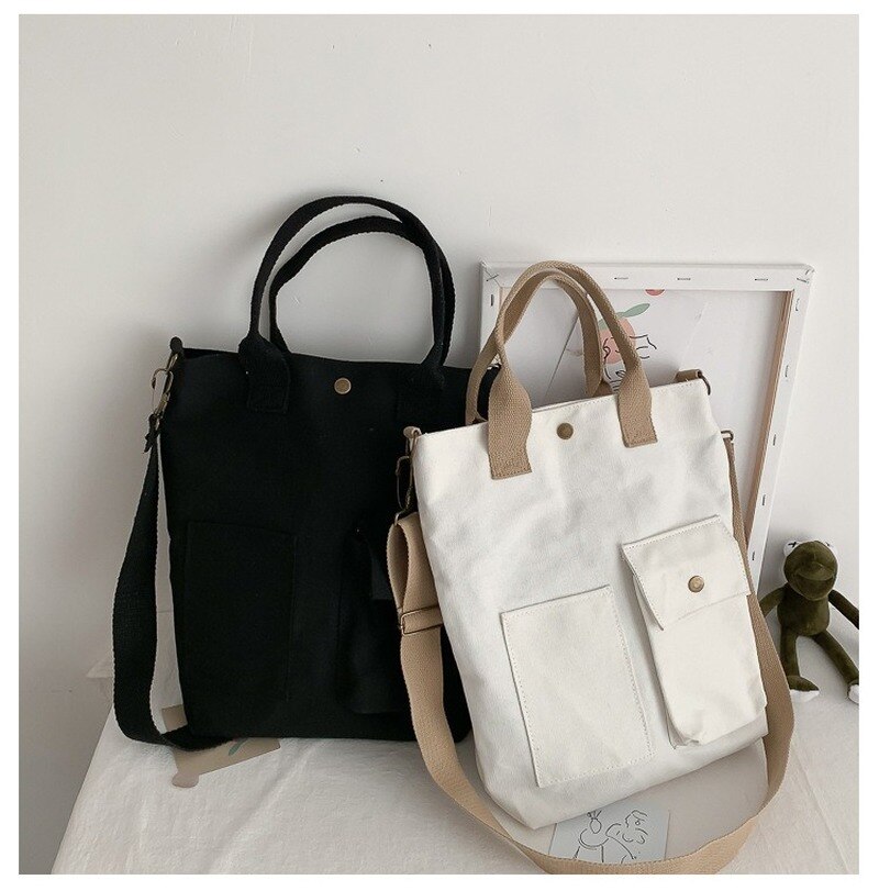 Zuid-koreaanse vrijetijdstas met wild pocket canvas, leuke schoudertas, studentenpersoonlijkheid, damesschoudertas