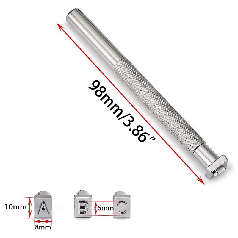 Stora bokstäver och siffror stämpeluppsättning ,1/4 tum  / 6mm alfabetstämpelverktyg set läderhantverk stämplingsverktyg (6.5mm - 36 st)