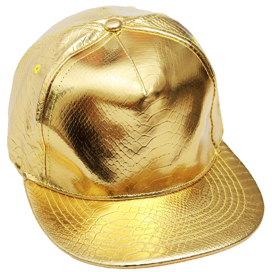 Zecmos pailletten hoeden heren straatpetten hiphop hoed platte rand vrouwen persoonlijkheid glanzende honkbalpet: Goud