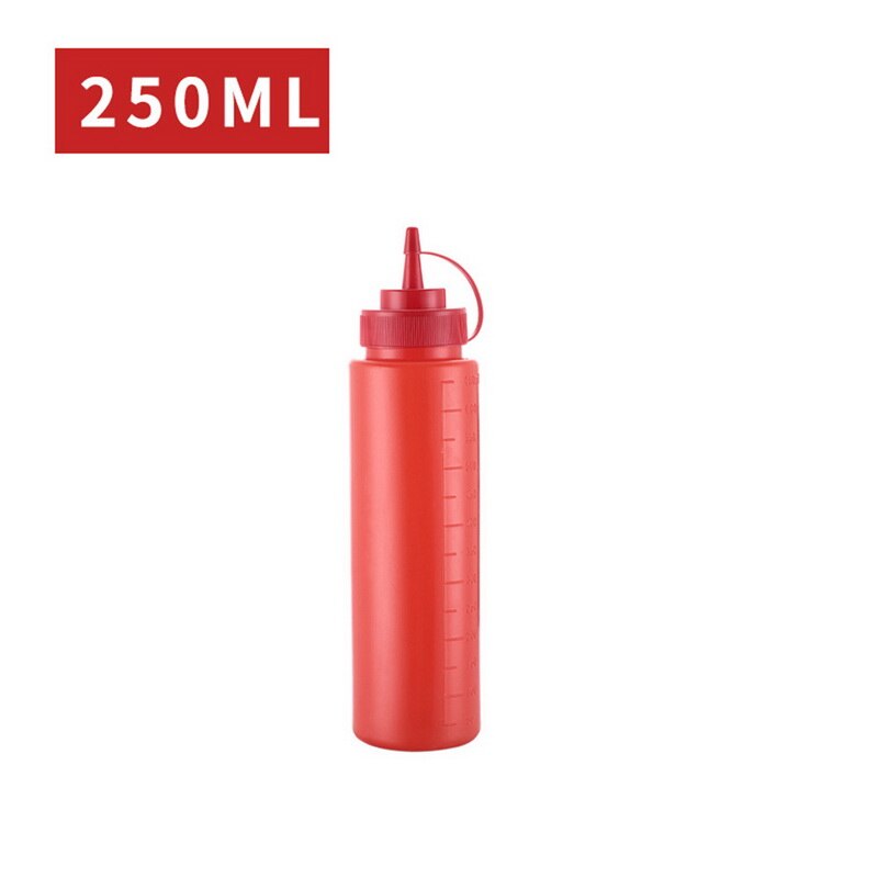 Condiment Squeeze Bottles ,For Ketchup Mustard Mayo Sauces Olive Oil Bottles Kitchen with On Cap Lids Ketchup Mustard bottle: 250ml red