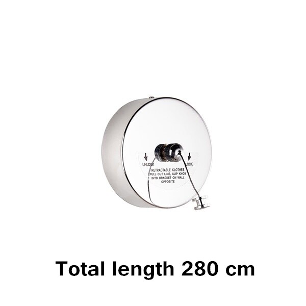 304 Stainless Steel Clothesline Wall mount Folding Clothes Horse Extendable Laundry Hanger Retractable Drying Rack Clothes Rope: Type A 280CM