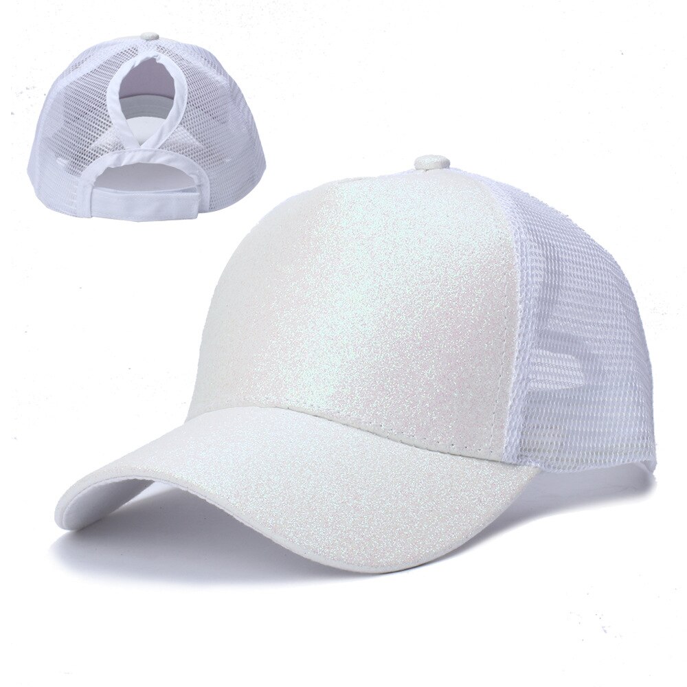 2022 glitter hestehale kvinder & #39 ;s baseball cap kvinder snapback mesh trucker caps kvinde sommer ben sorte justerbare hip hop hatte/kasket: 4