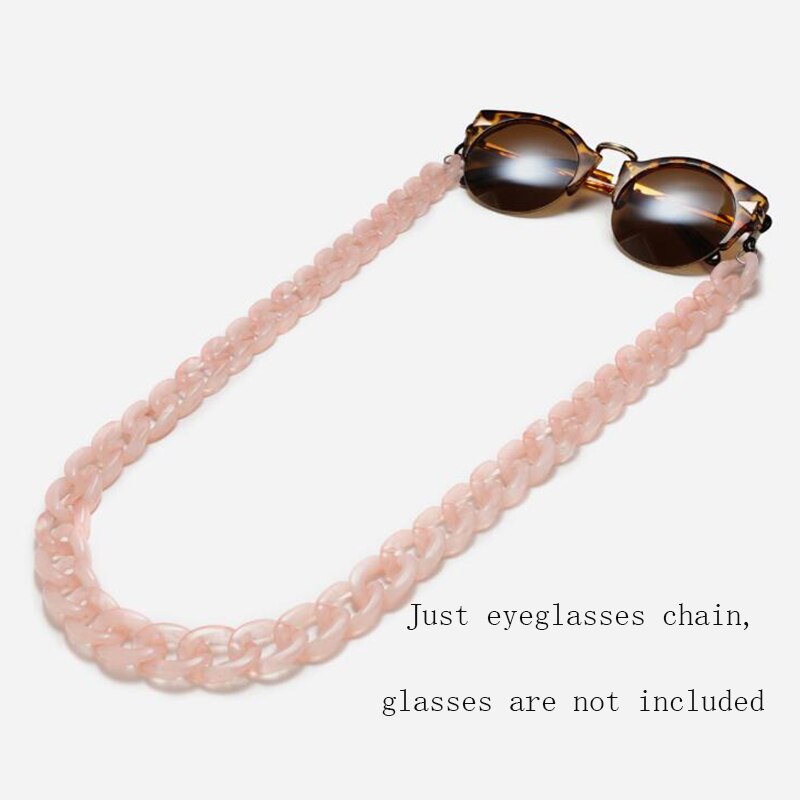 Leopard Acrylic Sunglasses Chain Women Reading Glasses Hanging Neck Chain Largand Glasses Chain Eyeglasses Strap: Pink
