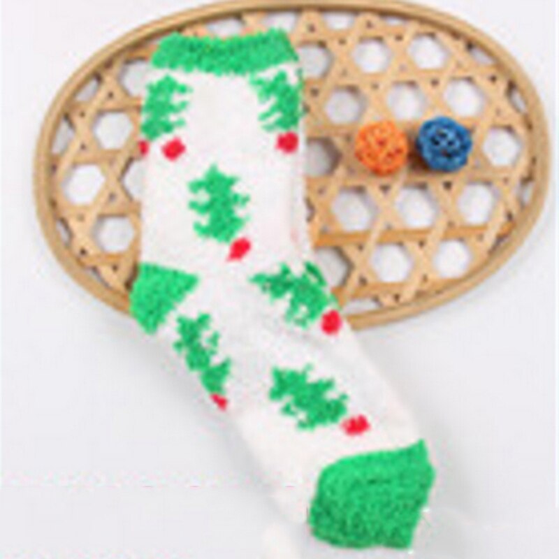 1 Pair Warm Soft Women Socks Winter Spring Christmas Woolen Socks Running Tennis Yoga Sports Socks For Girls Ladies DP968188: White maple leaves