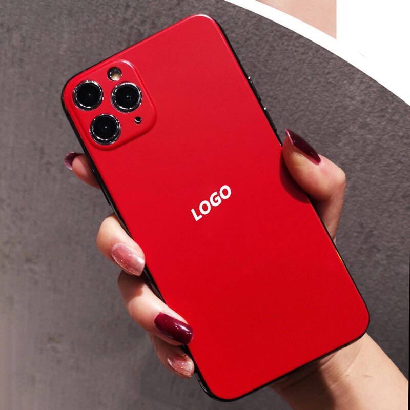 Film protecteur de téléphone portable de couleur unie pour iPhone11 PRO autocollant de peau de dos de téléphone de film arrière mat doux: Rouge