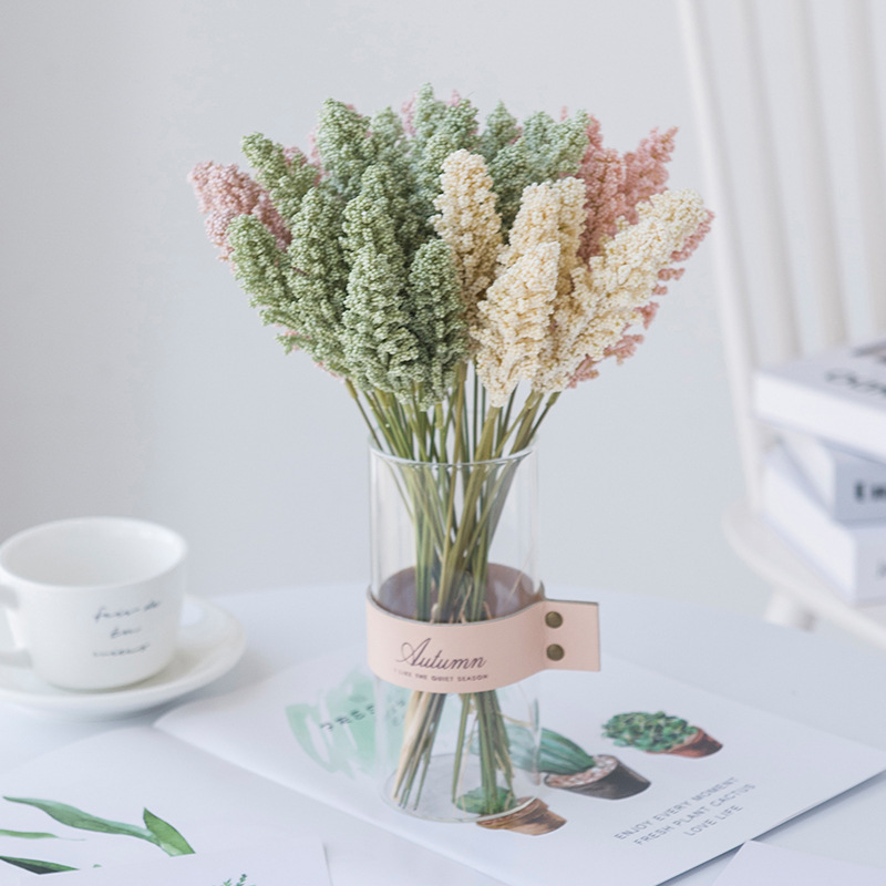 31cm vete öra blomsimulering torkad blomma bröllopsfest dekoration diy hem bord bröllop juldekoration vete bukett