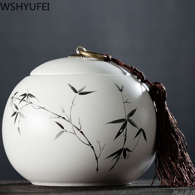 Large capacity Ceramic Tea Caddy Portable Sealed travel Tea Jar Candy coffee Storage Spice Container Tea Boxes storage tank