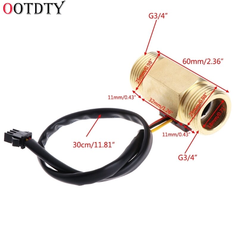 Water Fuel Flow Meter Sensor Counter Hall Flowmeter pool float switch for water heaters,credit card machine DN20 G3/4 1-30L/min