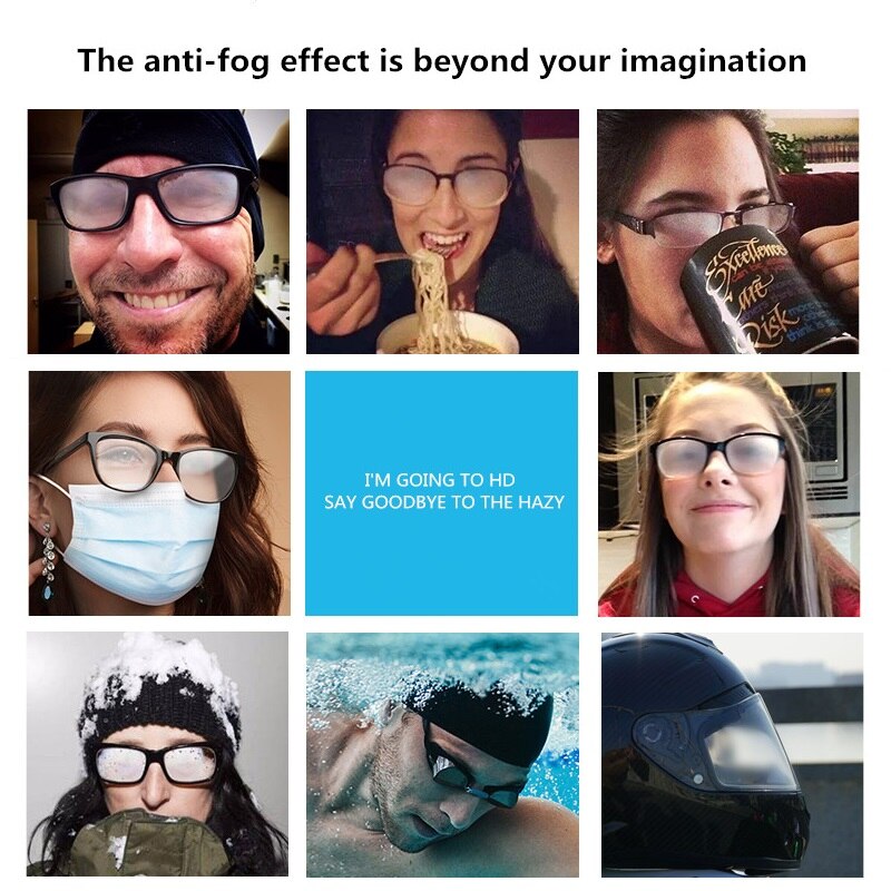 Anti Fog Lens HD Prescription Optical Lenses Myopia Hyperopia Cold Outdoor Defogger Glasses Fogging Eyeglasses Eyewear Reading