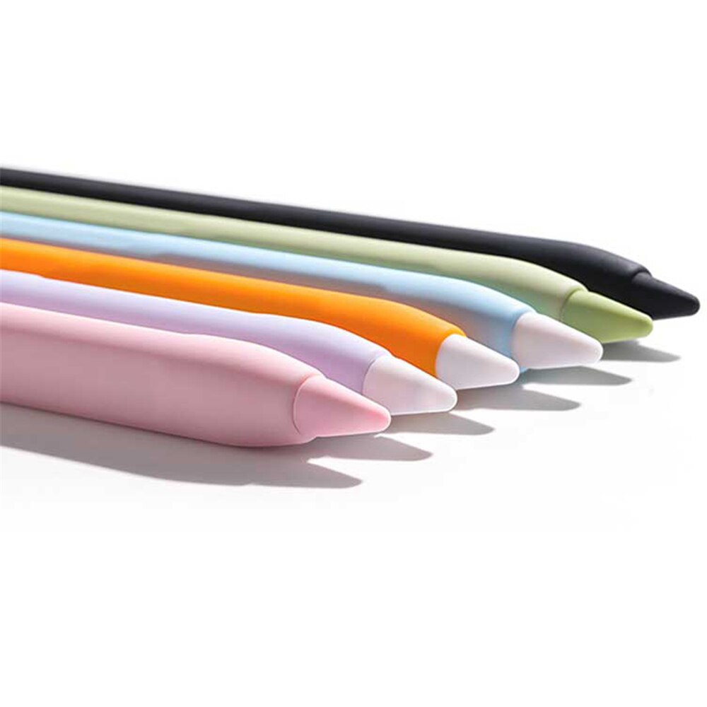 Funda protectora de silicona suave a la con tapa de pluma Stylus antideslizante a prueba de polvo de Color caramelo para Apple Pencil 1ª 2ª generación