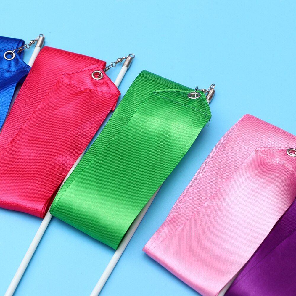 12pcs 4m Colorful Rhythmic Gymnastics Ribbon Dancing Gymnastics Ribbon Dancing Streamers for Kids Adults (Pink/Yellow/Tangerine/