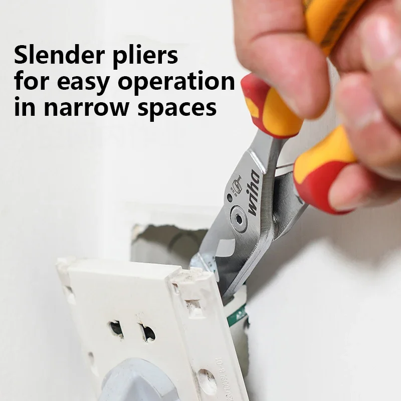 Wiha 45489 Pelacables aislados multifuncionales 8 en 1 para electricista Industrial alicates de prensado y corte puntiagudos 1000V VDE