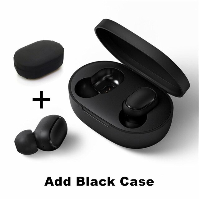 Xiaomi Redmi AirDots S Bluetooth 5,0 auricular inalámbrico TWS izquierda derecha baja Lag modo Bluetooth 5,0 auriculares de reducción de ruido: Add Black Case