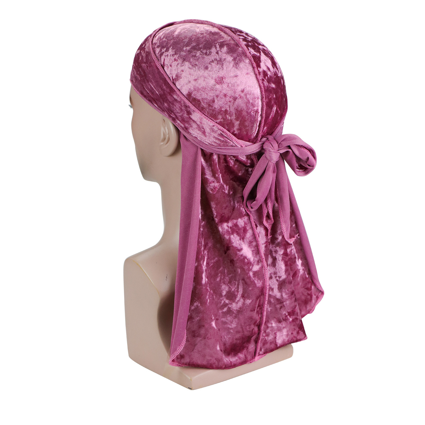 Bandana Durag de terciopelo con diamantes Unisex para hombre, gorro ondulado de cola larga, turbante de trapo Doo elástico para hombre, gorros de Hip-hop