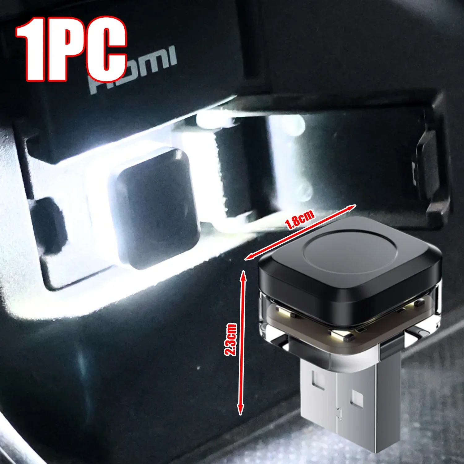 Universal USB Car Interior Ambient Atmosphere Light LED Signal Lights Auto Reading Lamp Decorations Car Interior Accessories: 3000K Golden
