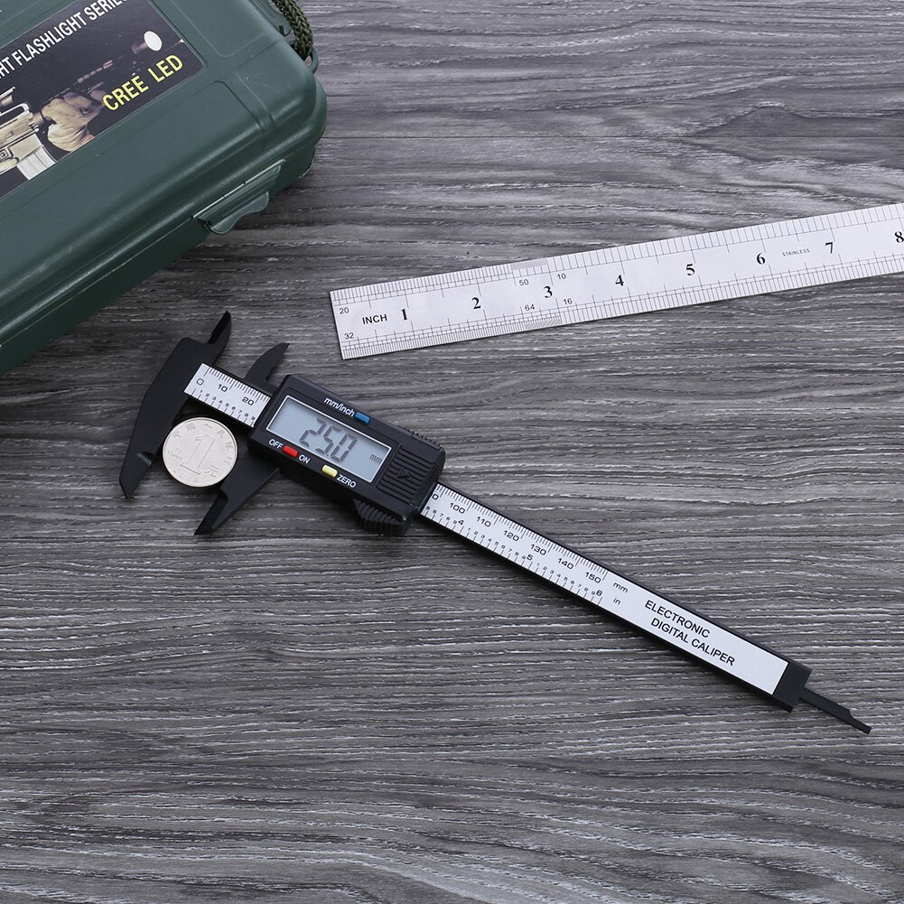 Digital Micrometer 0.1 mm Caliper Practical 150 mm Plastic Electronic Caliper Micrometer with Large LCD Screen Measuring Tools