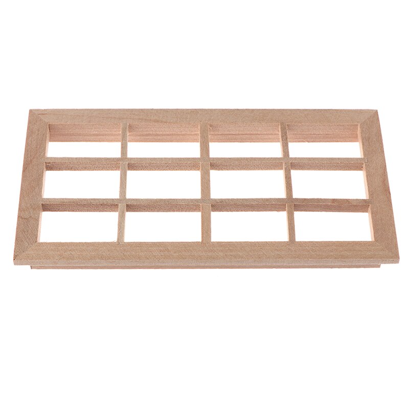 1:12 Dollhouse Miniature Wooden 12-pane Window Frame Model Accessories Toys