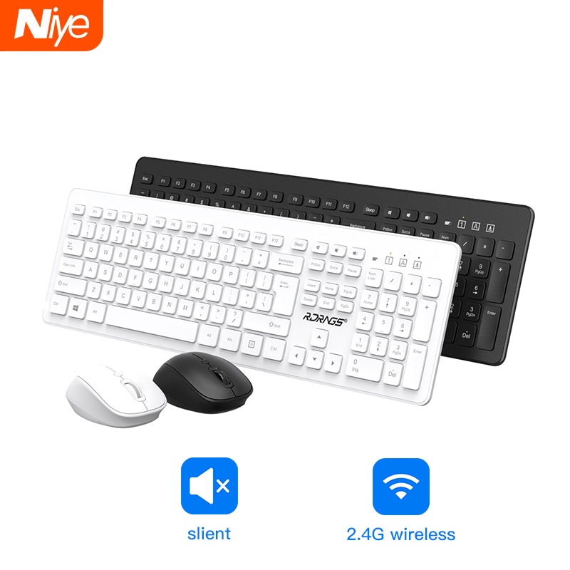 2.4G Wireless Optical Keyboard and Mouse silent Mini Multimedia Full-size Ergonomic Keyboard Mouse Combo Set For MAC Laptop PC