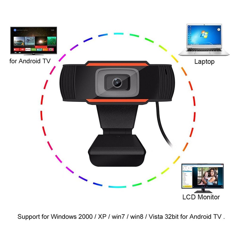 1080P HD Webcam Computer PC Web Camera With Microphone Rotatable Camera For Live Broadcast Video Calling Conference Work