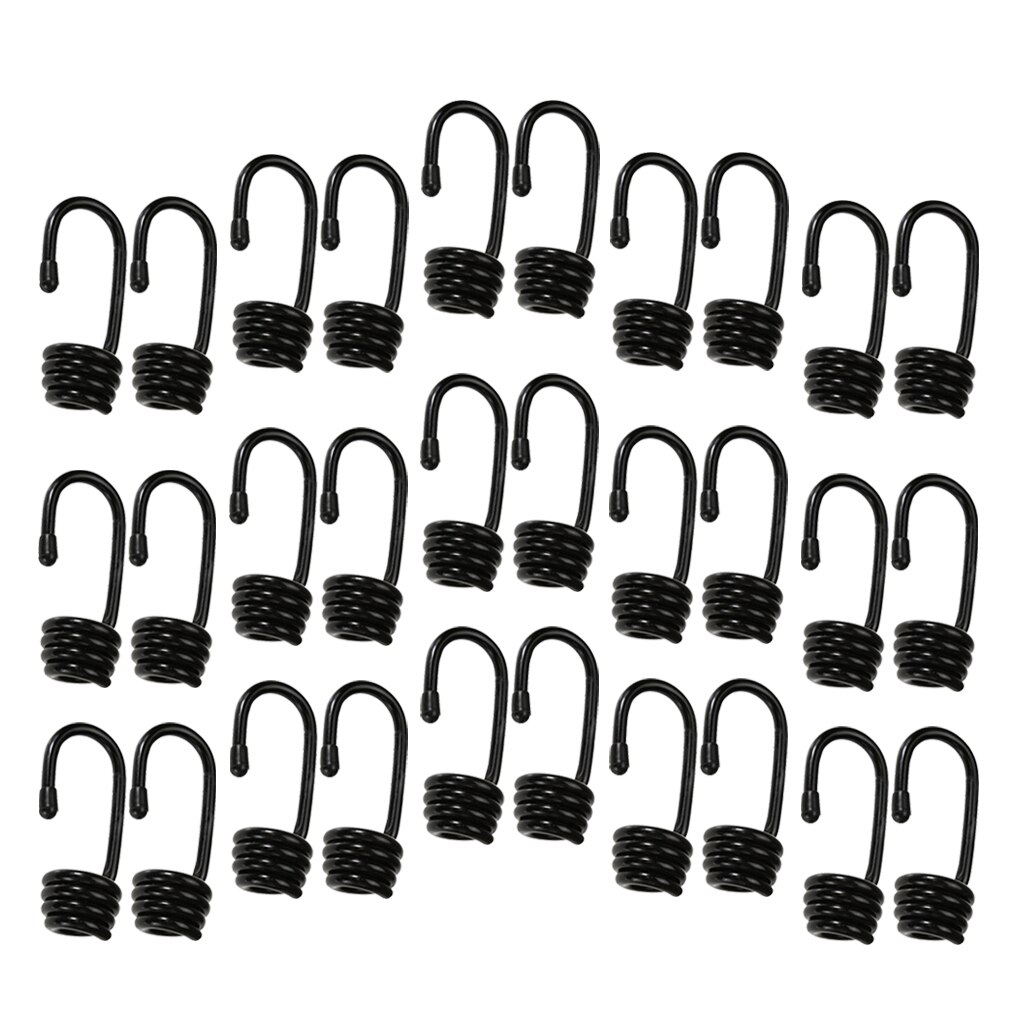 30x Heavy Duty Metal Bungee Shock Cord Hook Spiral for 10mm Luggage Straps
