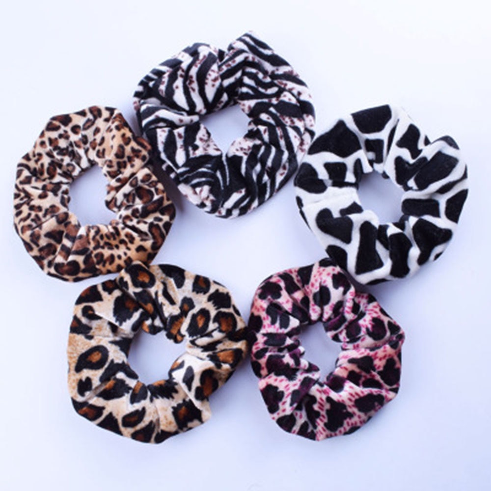 Leopard Fluwelen Scrunchies Haaraccessoires Voor Vrouwen Meisje Elastische Haar Ring Haar Tie Paardenstaart Houder Rubber Haarband