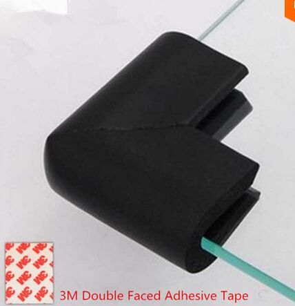 Protectores para las esquinas de las mesas de vidrio para bebés, protectores para bordes y esquinas, pegatina, Protector de esquinas seguro para bebés, protecciones de seguridad de bordes: Corner Guards black