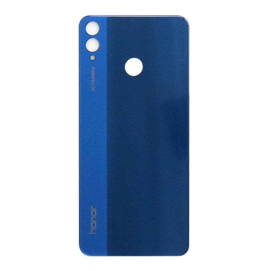Capa de vidro traseira para huawei honor 8x bateria capa traseira habitação porta painel caso para honor 8x bateria capa com câmera lente: Normal Blue No Lens