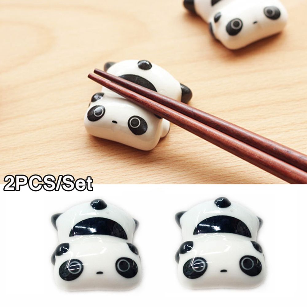 2 stk sød panda spisepinde stativ keramik porcelæn ske gaffel spisepinde holder køkken spisestue indretning